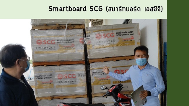 ผนังสำเร็จรูป innowall ใช้แผ่น Smartboard SCG 